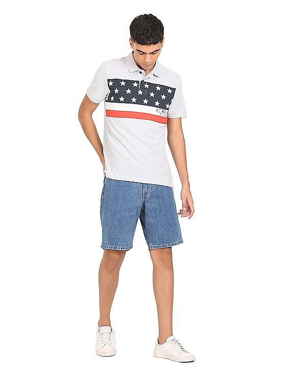 U.S. Polo Assn. Denim Co. Cotton Graphic Print Polo Shirt