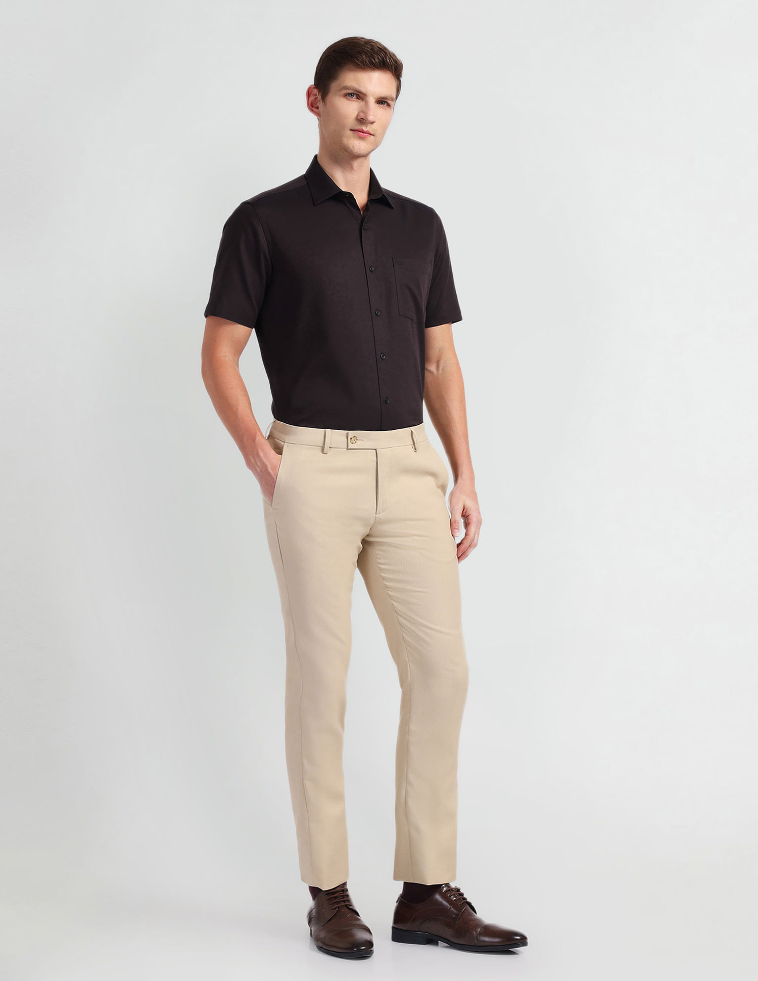 Arrow Geometric Patterned Dobby Shirt