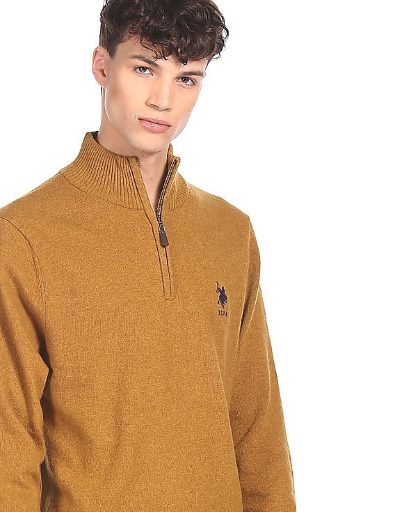 U.S. Polo Assn. High Neck Solid Sweater