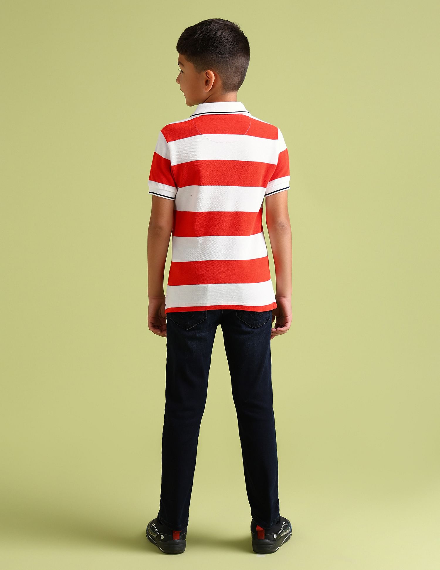 U.S. Polo Assn. Kids Boys Vertical Striped Polo Shirt