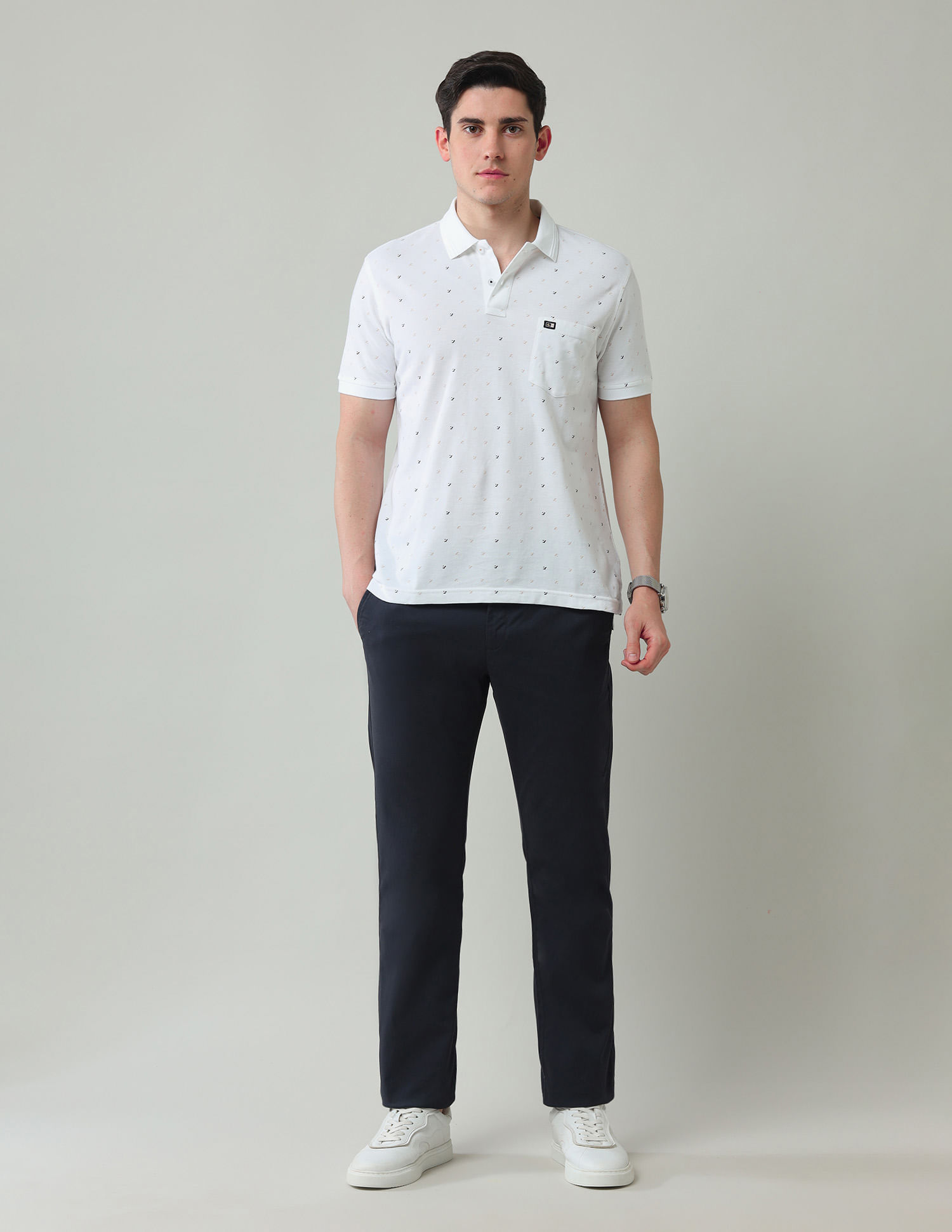 Arrow Sport All Over Printed Regular Fit Polo Shirt