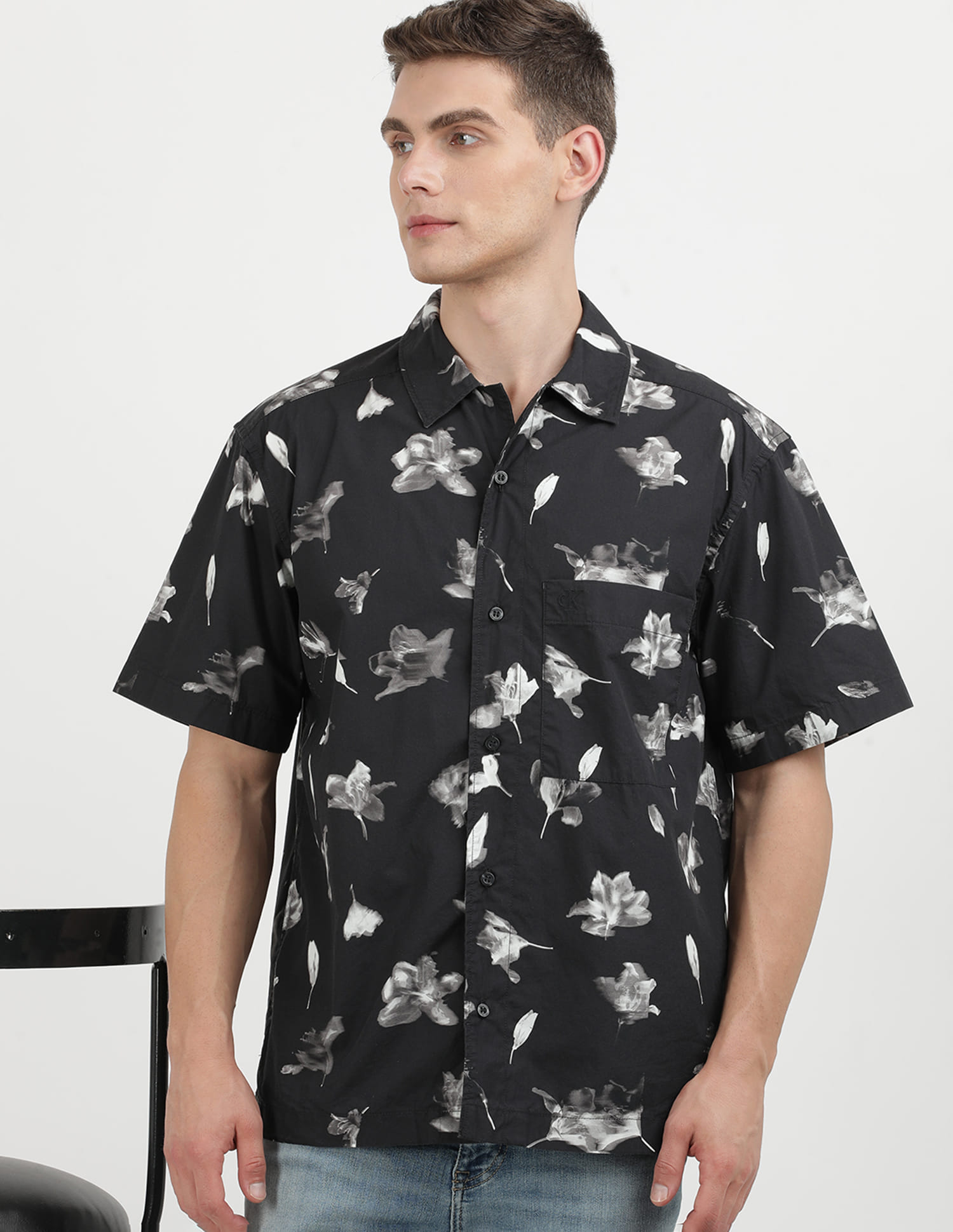 Buy Calvin Klein Floral Print Cotton Shirt