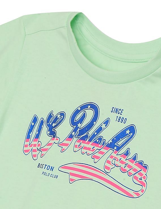 U.S. Polo Assn. Kids Crew Neck Brand Print T-Shirt