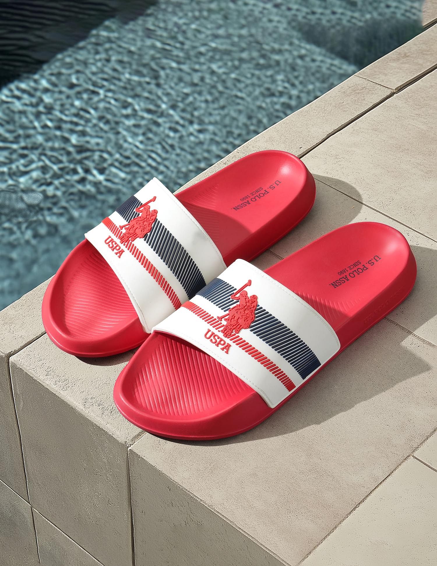 U.S. Polo Assn. Men Rafa Printed Sliders