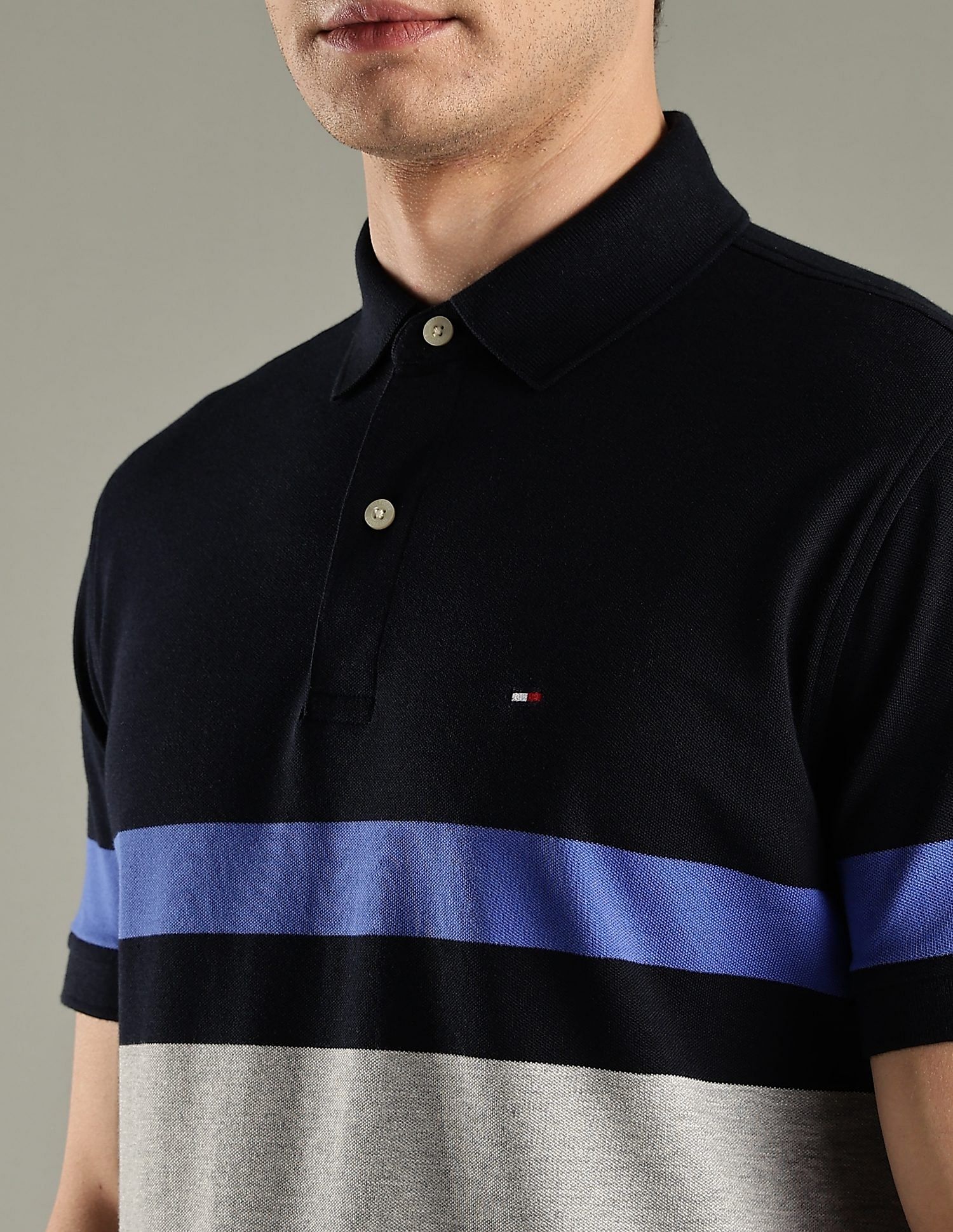 Tommy Hilfiger Striped Regular-Fit Cotton Polo T-Shirt