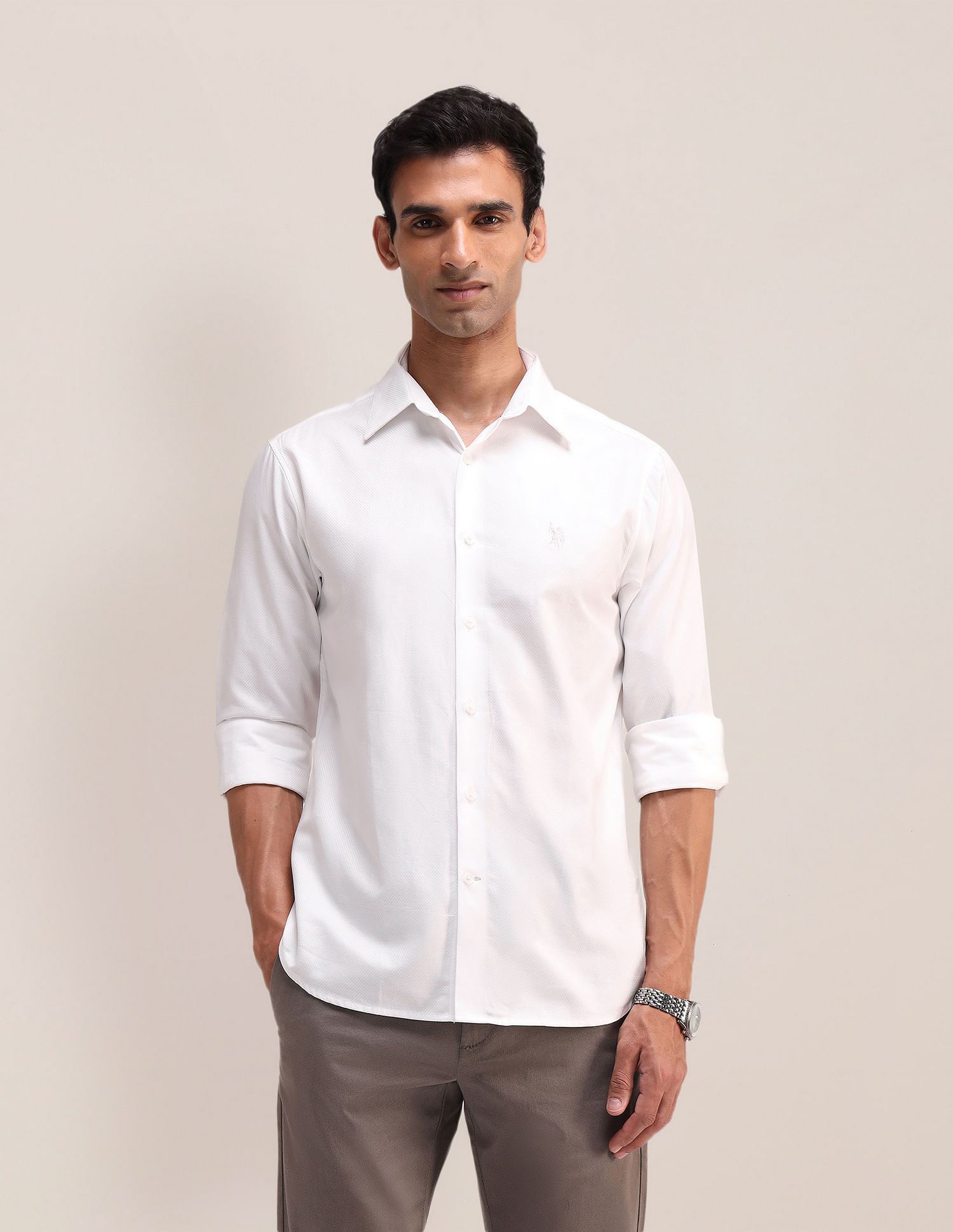 U.S. Polo Assn. Textured Pattern Dobby Shirt