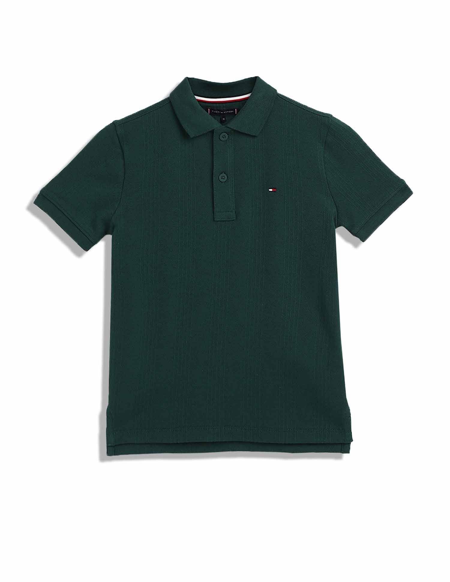Tommy Hilfiger Kids Boys Solid Regular-Fit Cotton Polo T-Shirt