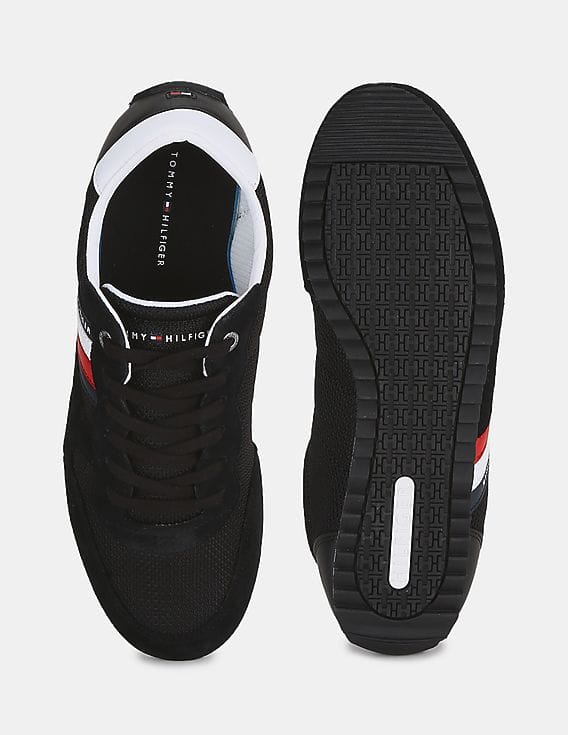 Buy Tommy Hilfiger Men Black Essential Mesh Runner Sneakers