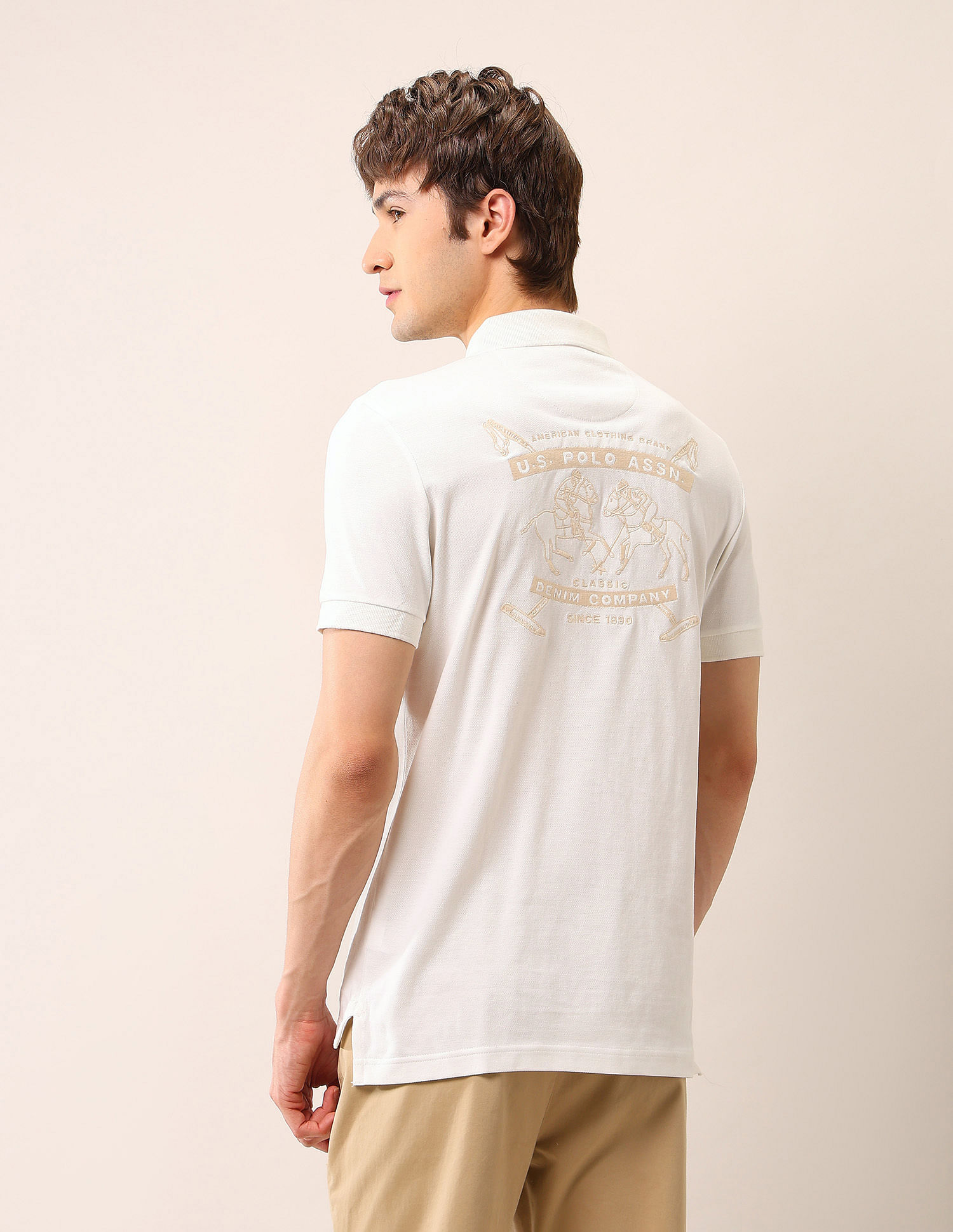 U.S. Polo Assn. Denim Co. Brand Embroidered Muscle Fit Polo Shirt