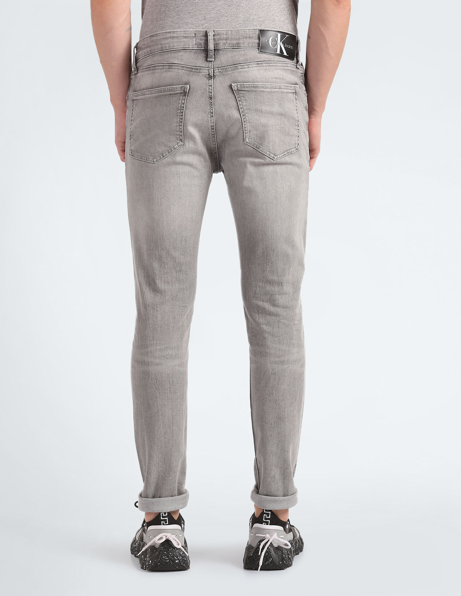 Light Grey Skinny Jeans Gray Distressed Jeans Buy Calvin Klein