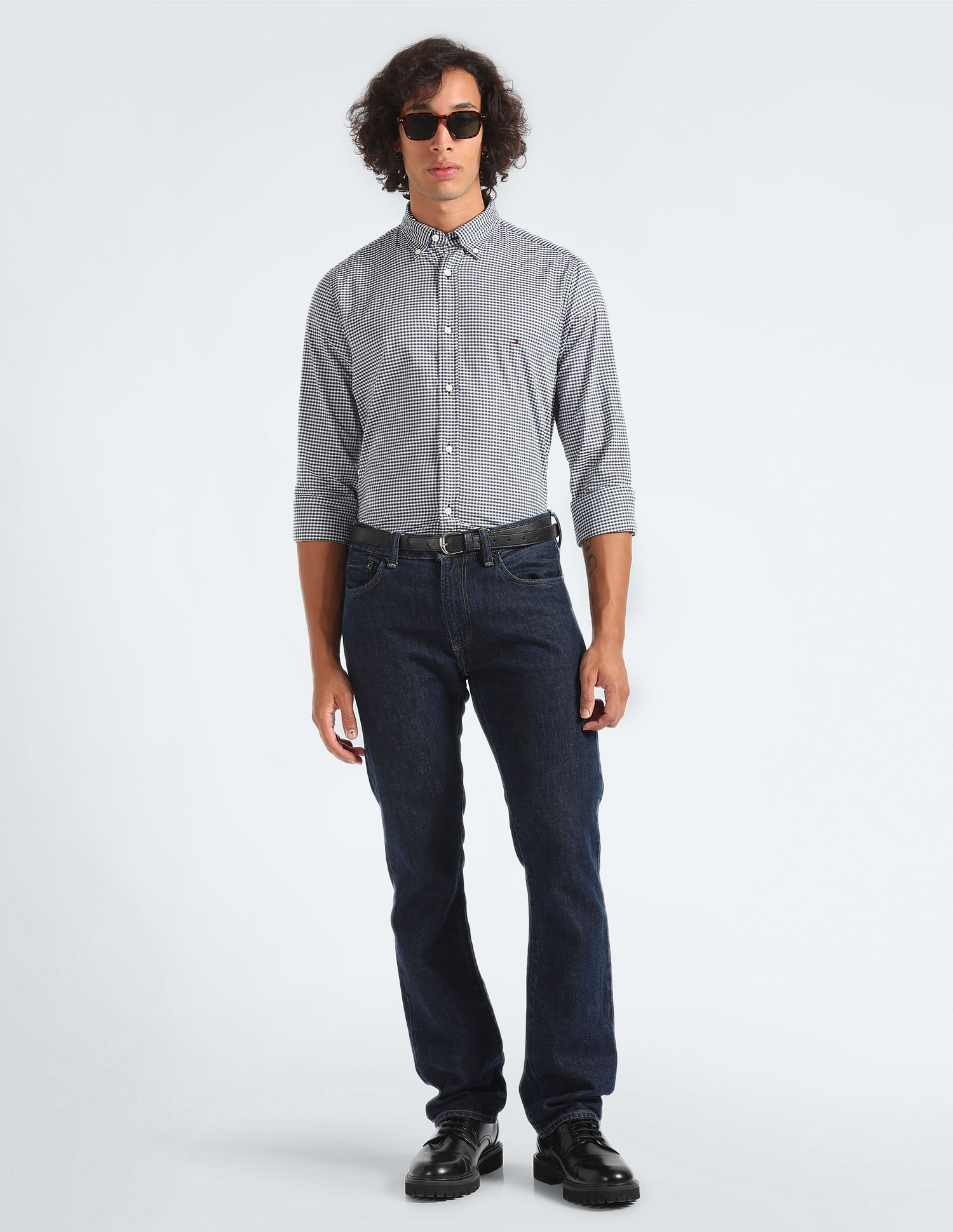 Tommy Hilfiger Textured Gingham Flex Slim Shirt