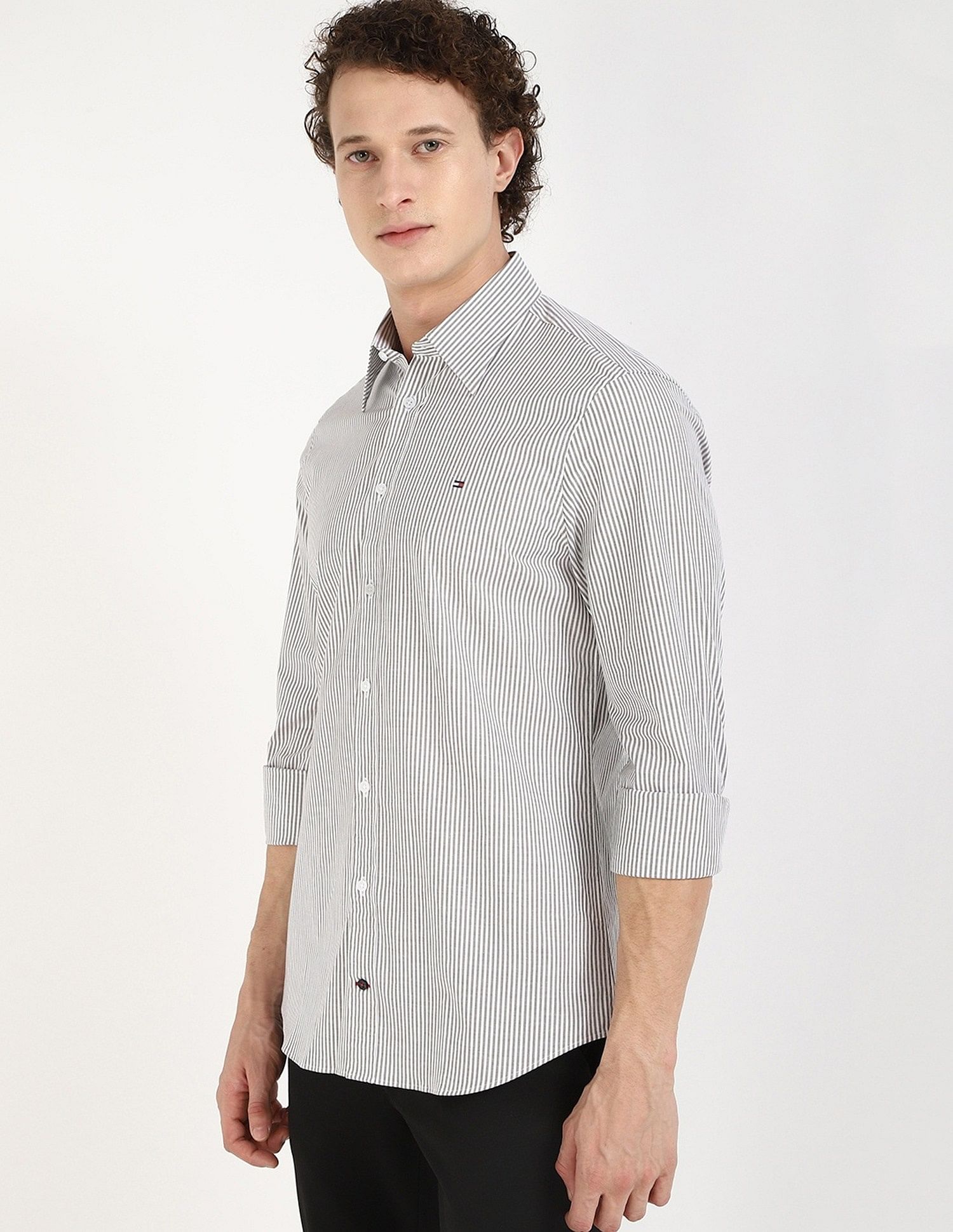 Tommy Hilfiger Striped Slim-Fit Poplin Woven Shirt