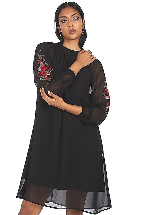 Buy Ecru Embroidered Dress Online - W for Woman