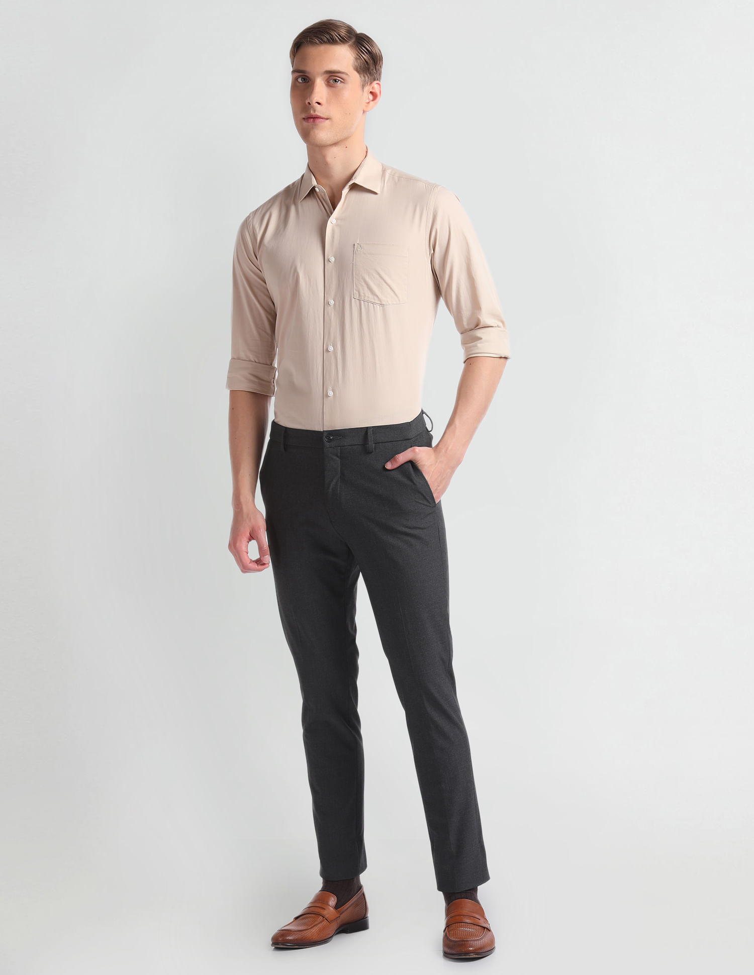 Arrow Newyork Mid Rise Super Slim Fit Trousers