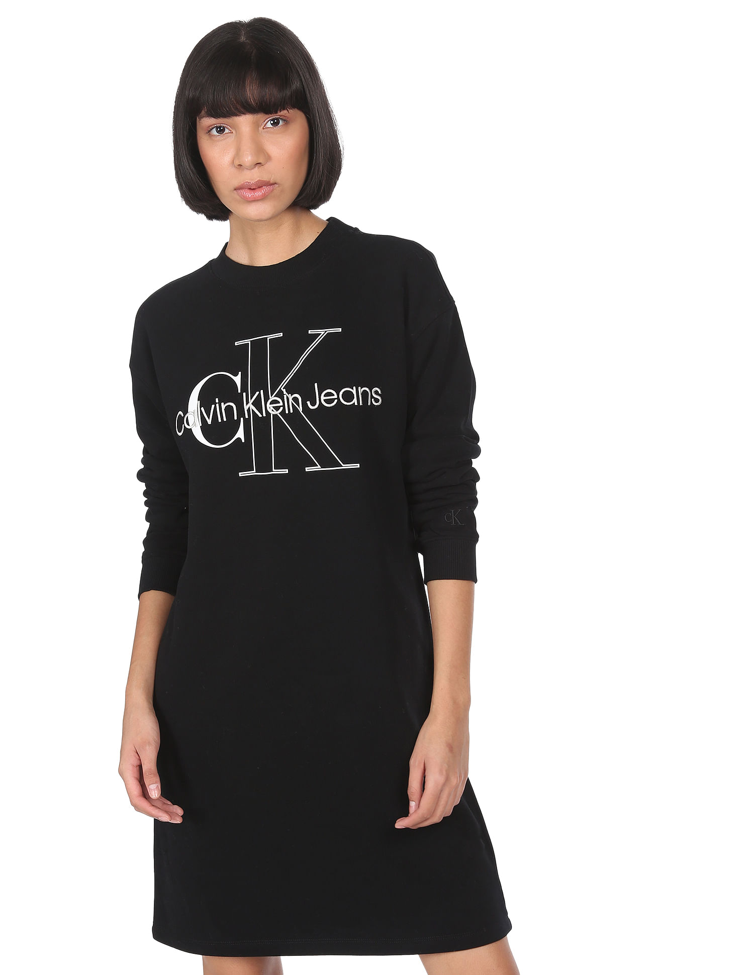 Calvin Klein Premium Monogram Sweatshirt Womens- Black