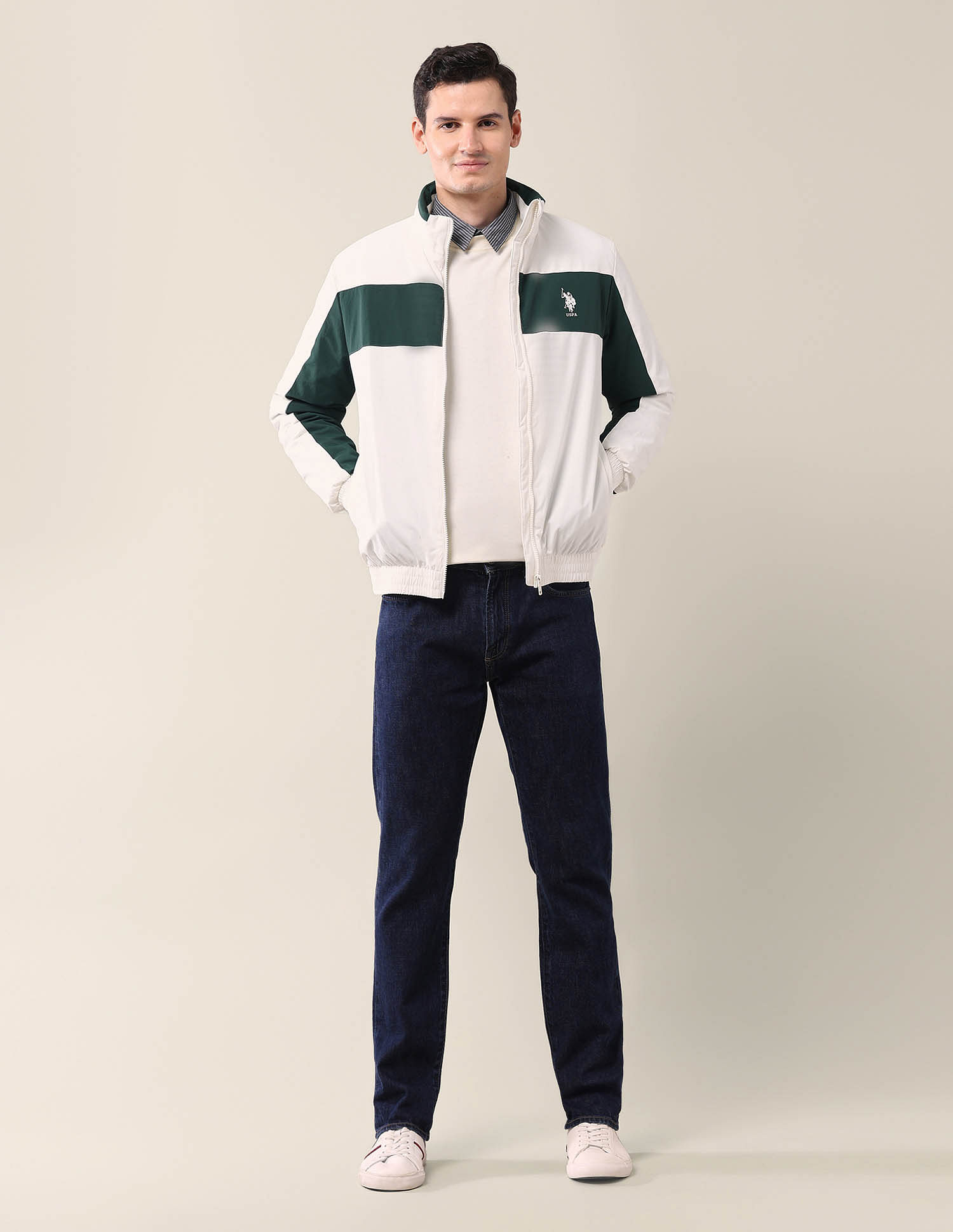 U.S. Polo Assn. Colourblocked Regular Fit Jacket