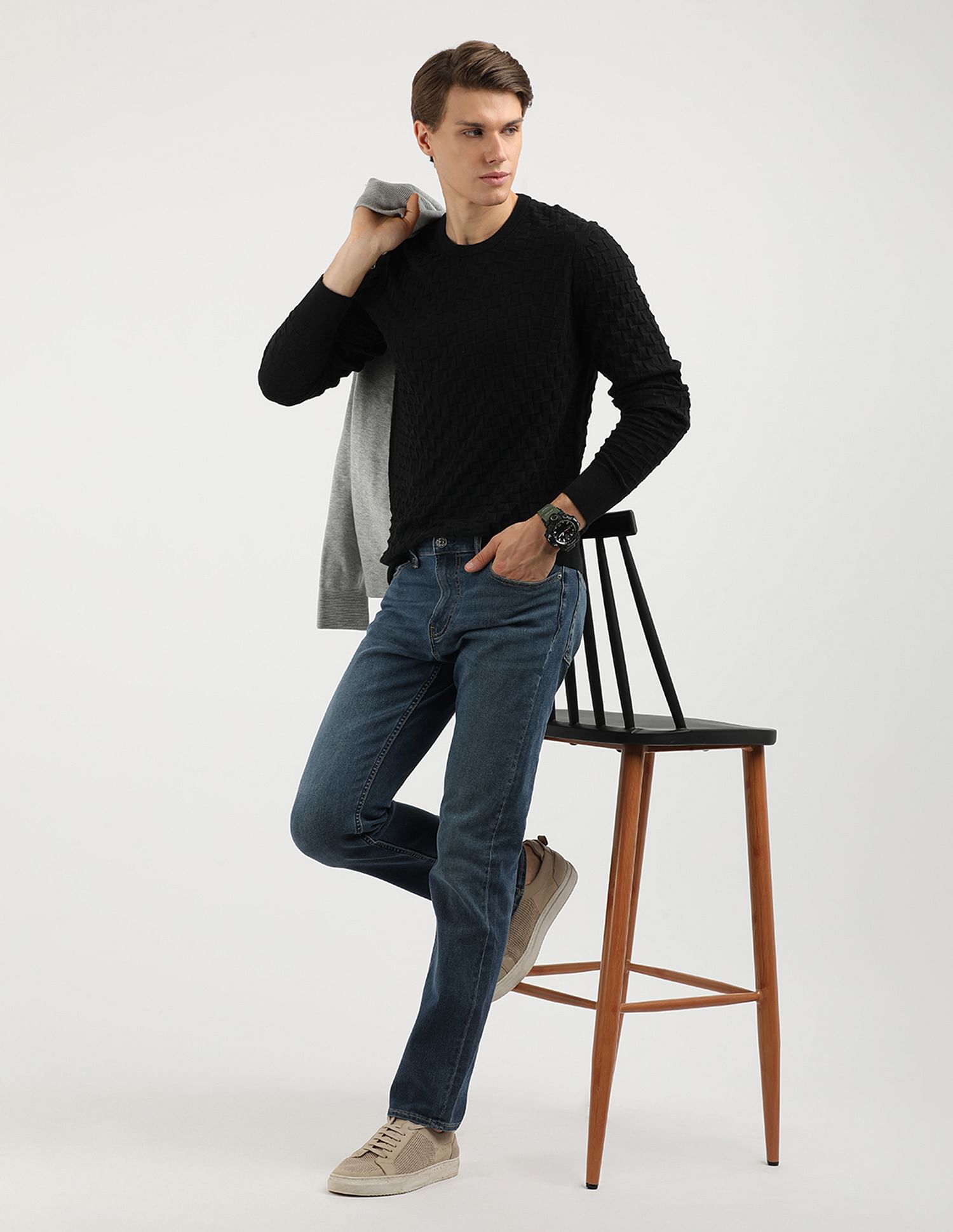 Calvin Klein Jeans Basket Weave Cotton Sweater