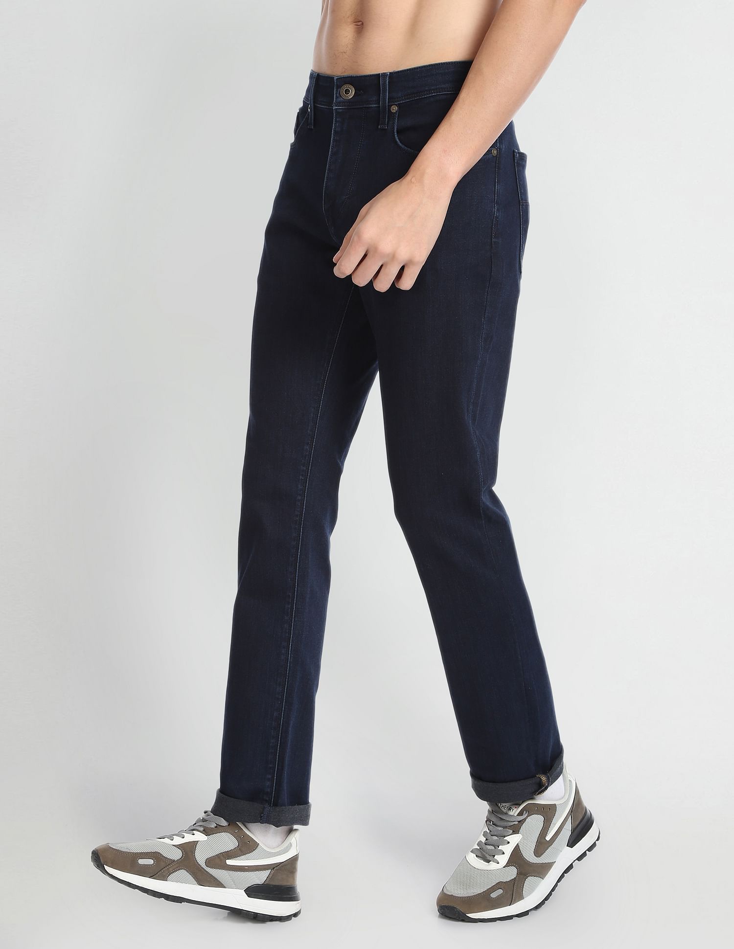 Flying Machine Freddie Slim Straight Fit Dark Wash Jeans