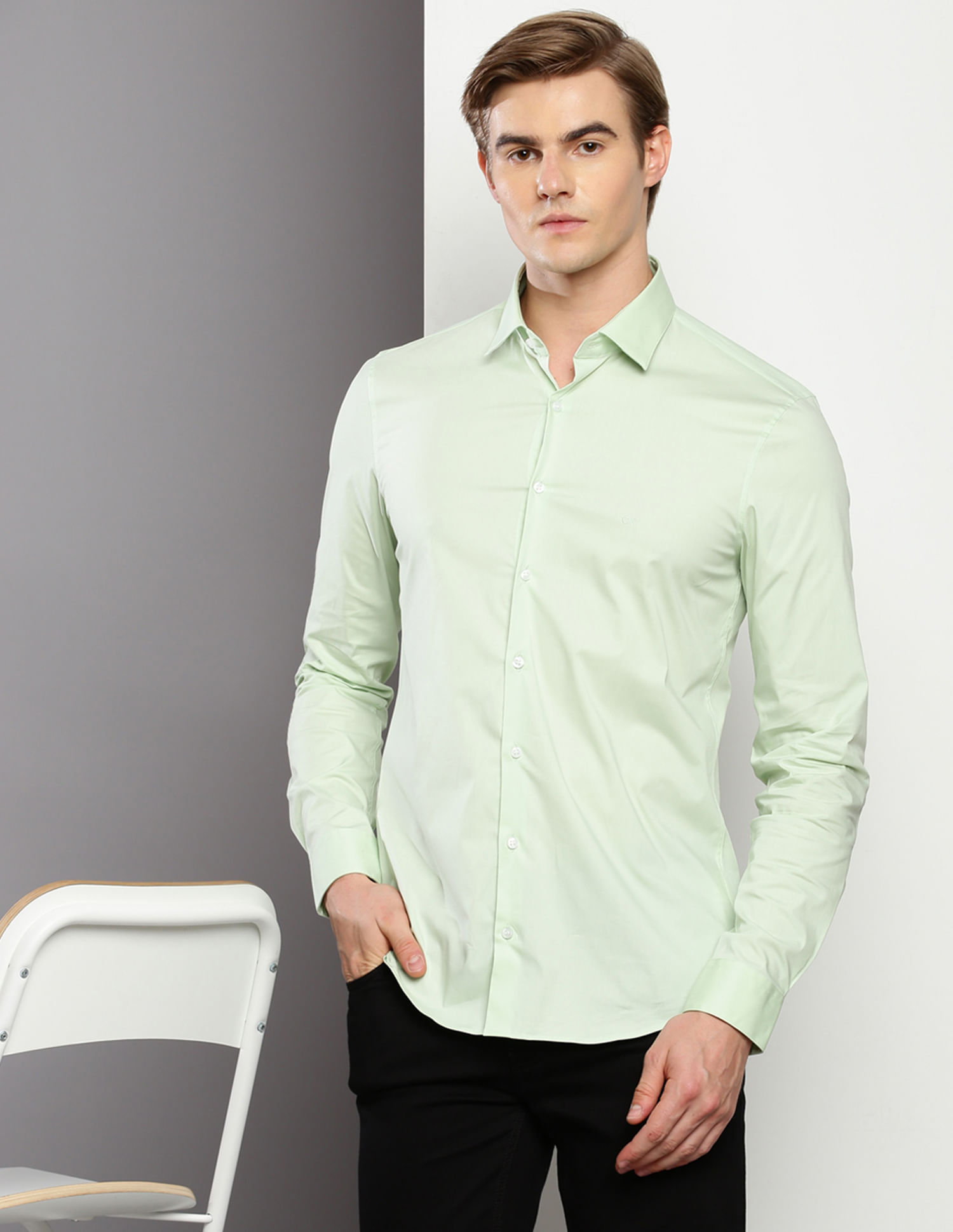 Calvin Klein Poplin Stretch Slim Shirt