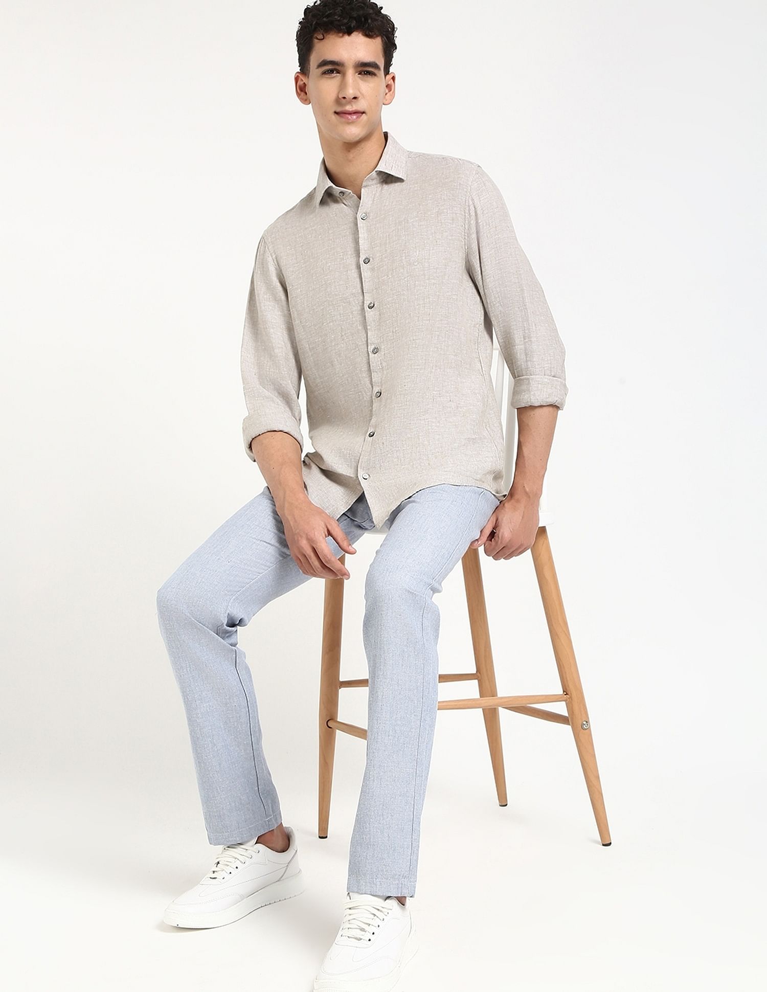 Calvin Klein Jeans Solid Slim-Fit Cotton Shirt