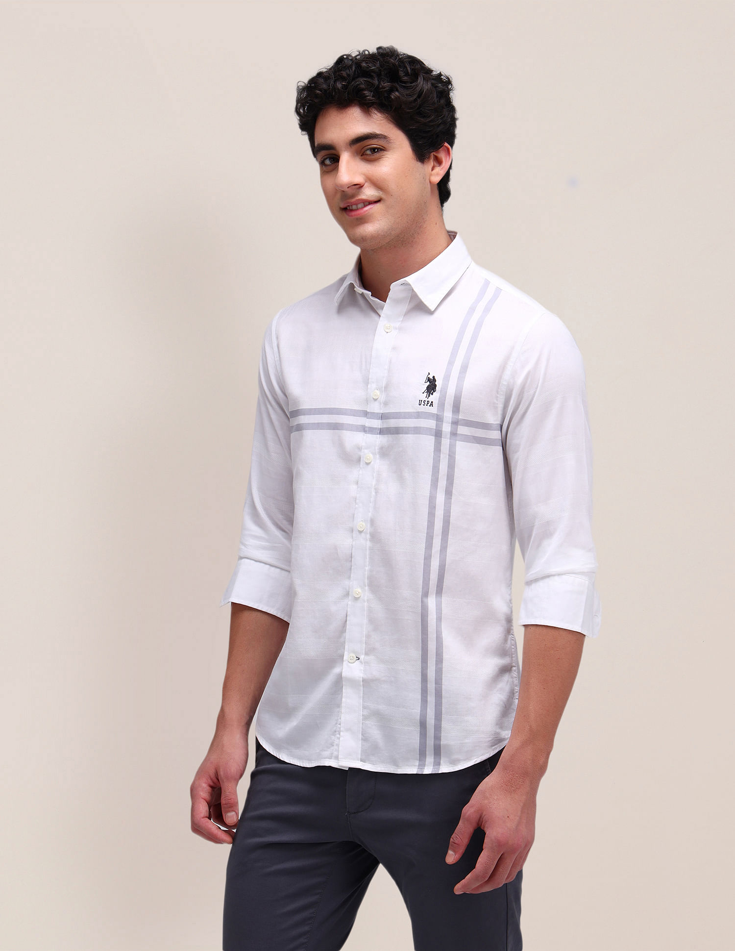 U.S. Polo Assn. Denim Co. Horizontal Striped Regular Fit Shirt