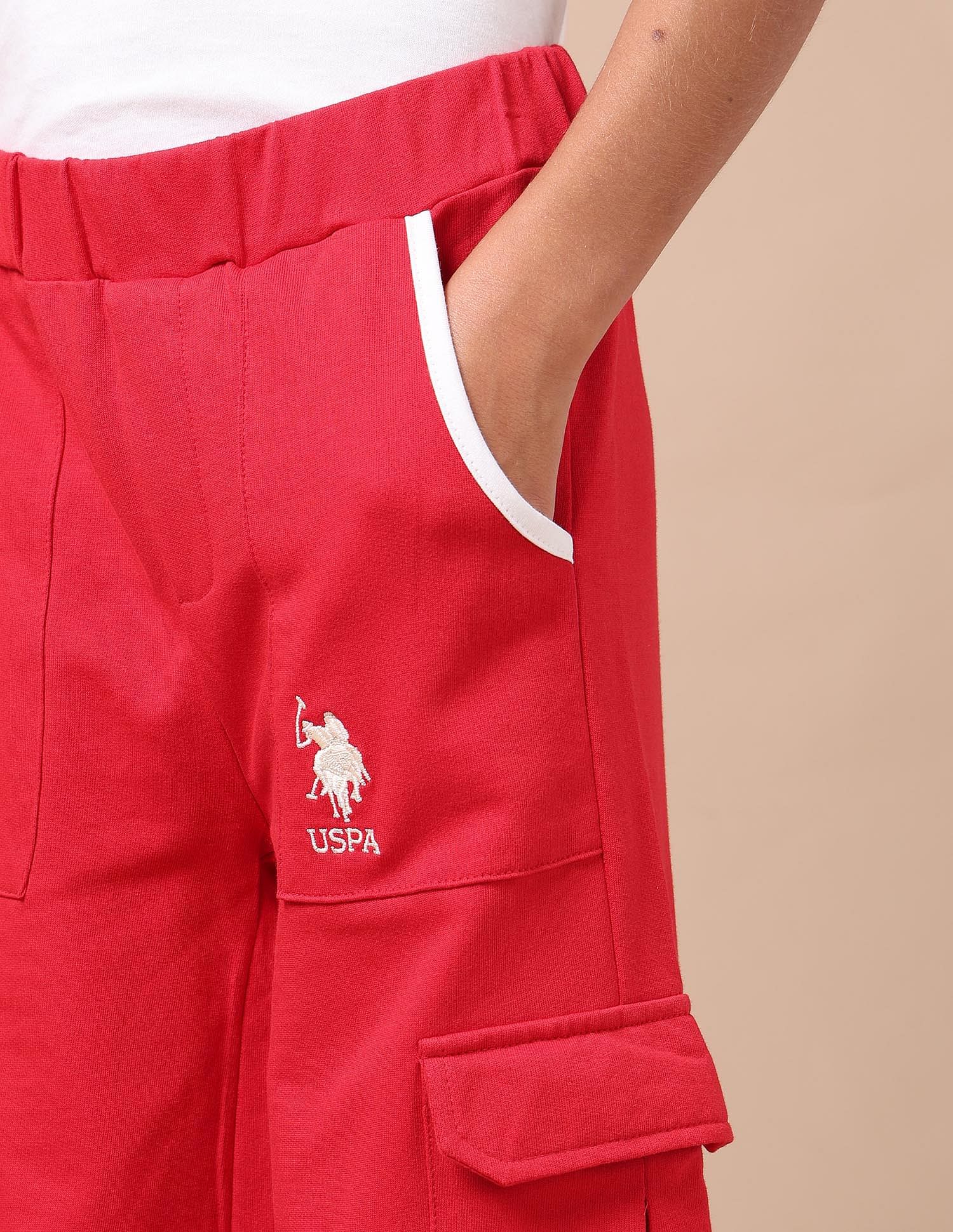U.S. Polo Assn. Kids Girls Regular Fit Cargo Track Pants