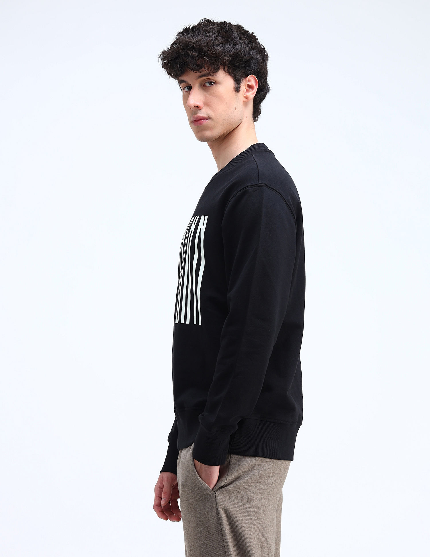 Flying Machine Relaxed Fit Printed Sweatshirt