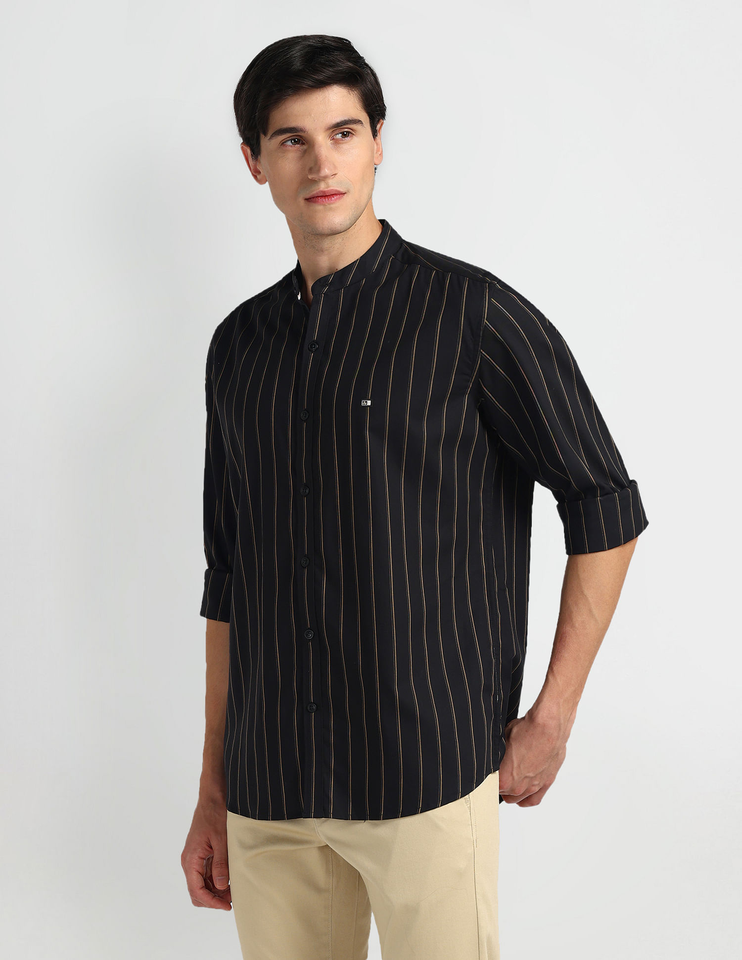 Arrow Sport Mandarin Collar Cotton Shirt