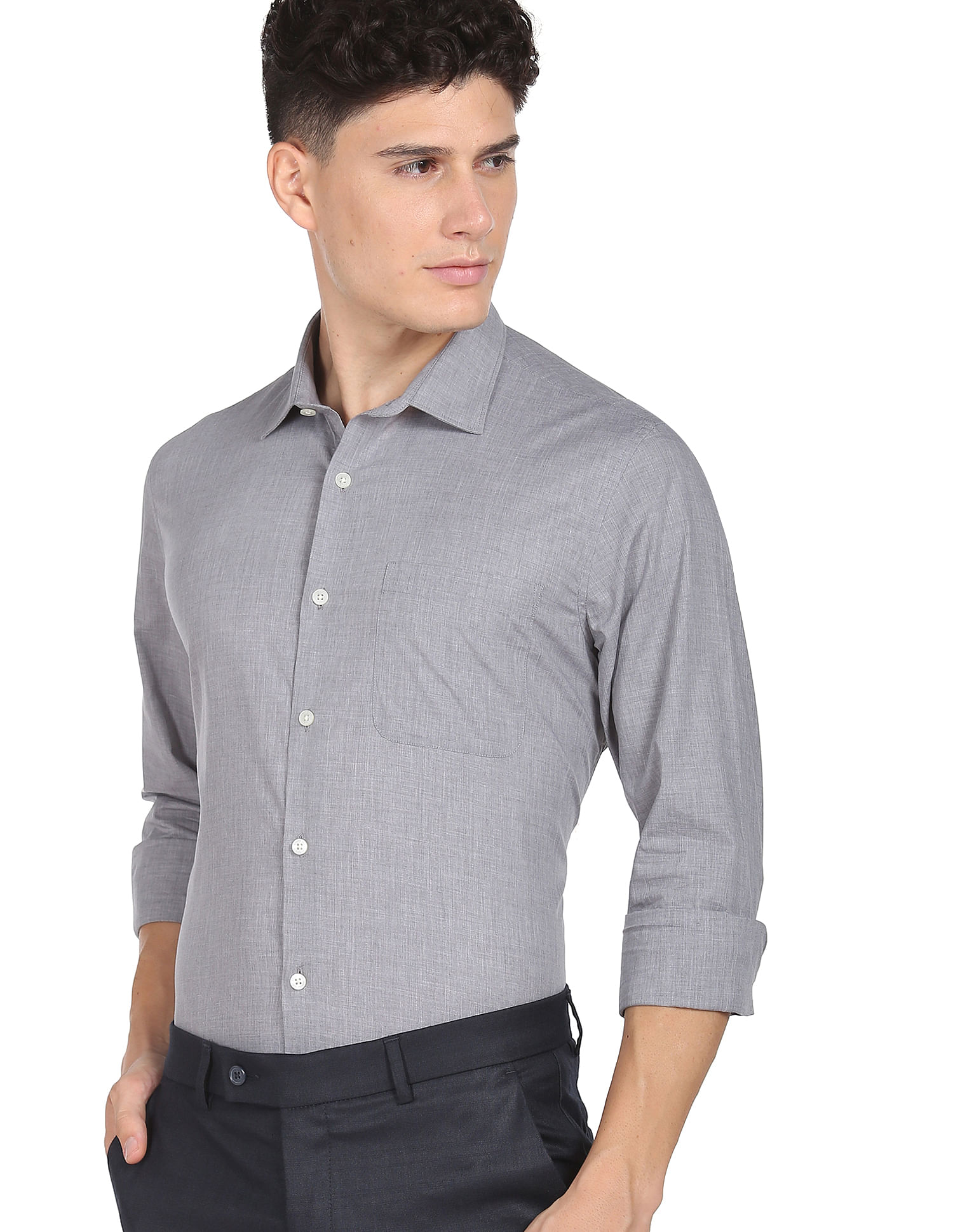 grey colour formal shirt