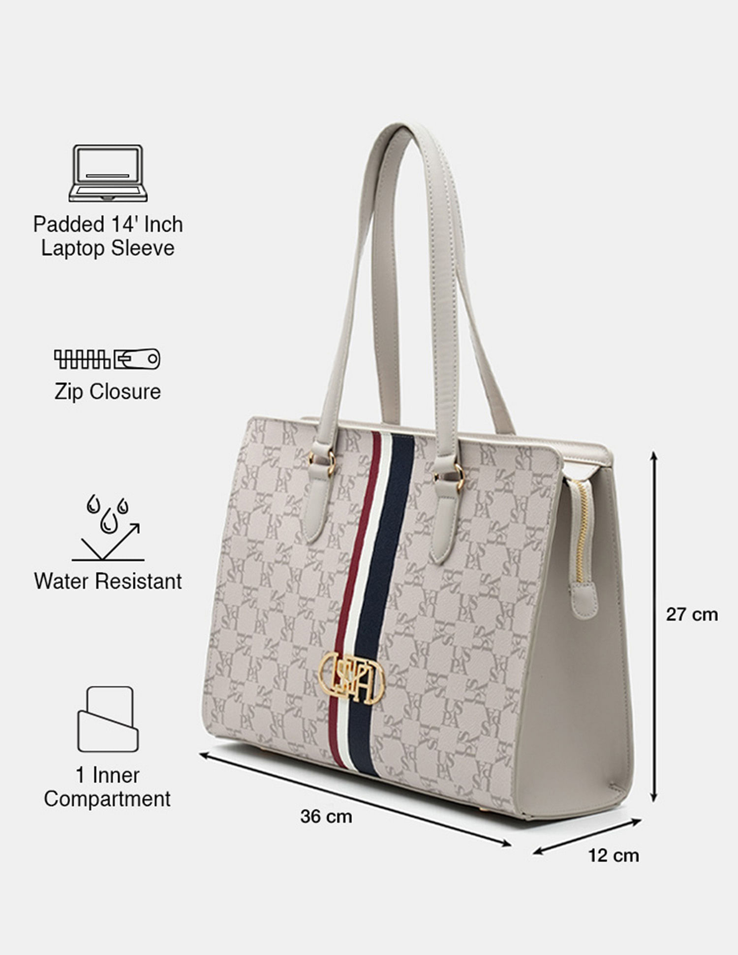 U.S. Polo Assn. Zora Monogram Tote Bag