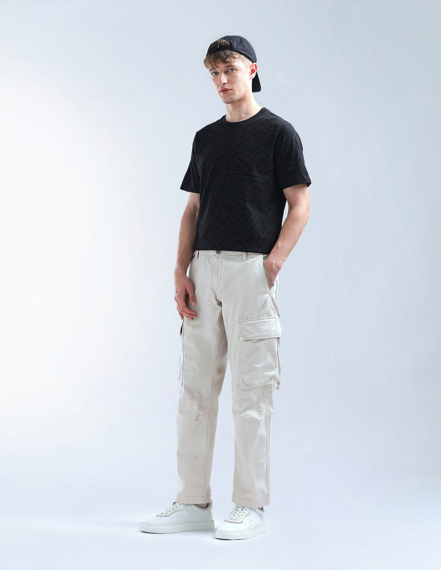 Flying Machine Relaxed Tapered Fit Twill Cargos