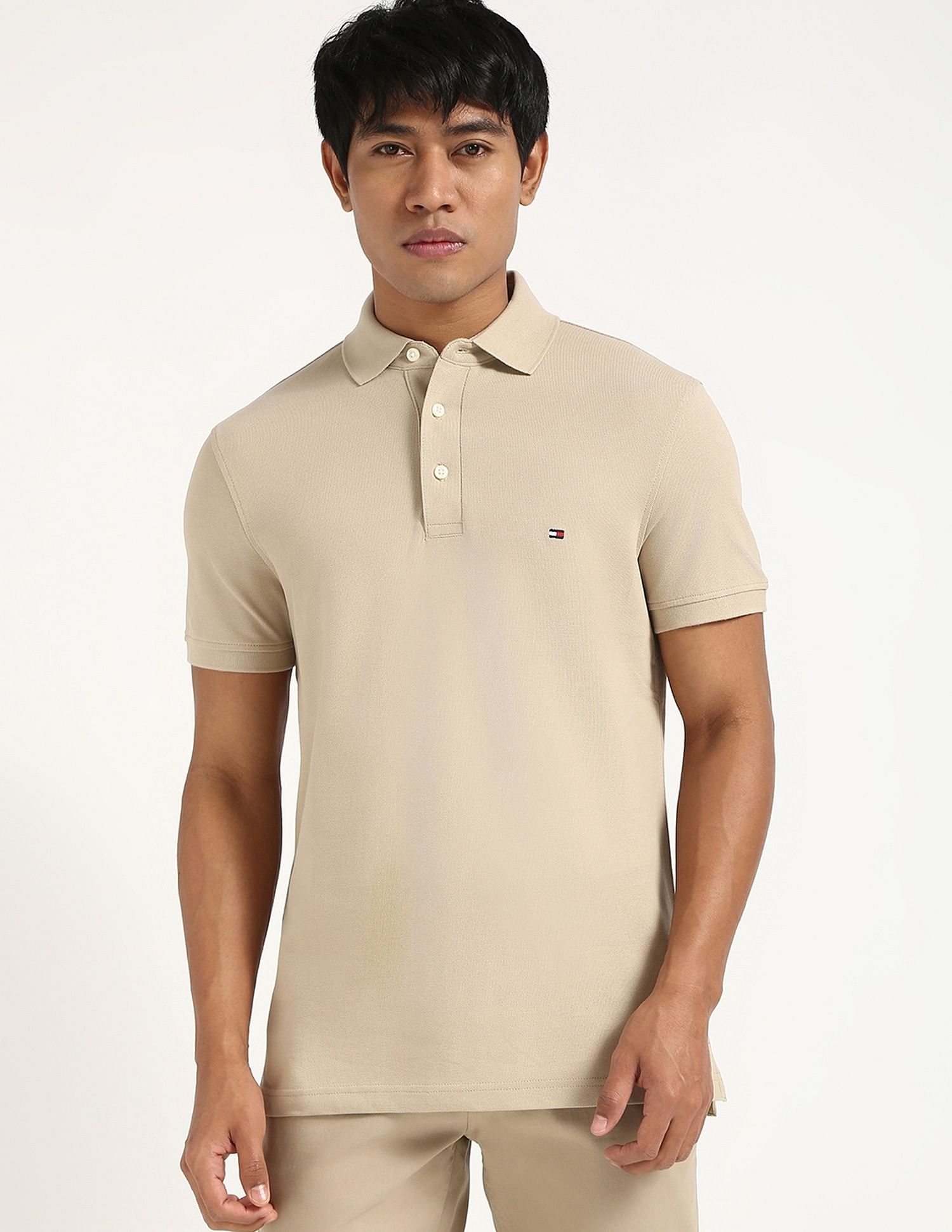 Tommy Hilfiger Solid Slim-Fit Cotton Polo Shirt