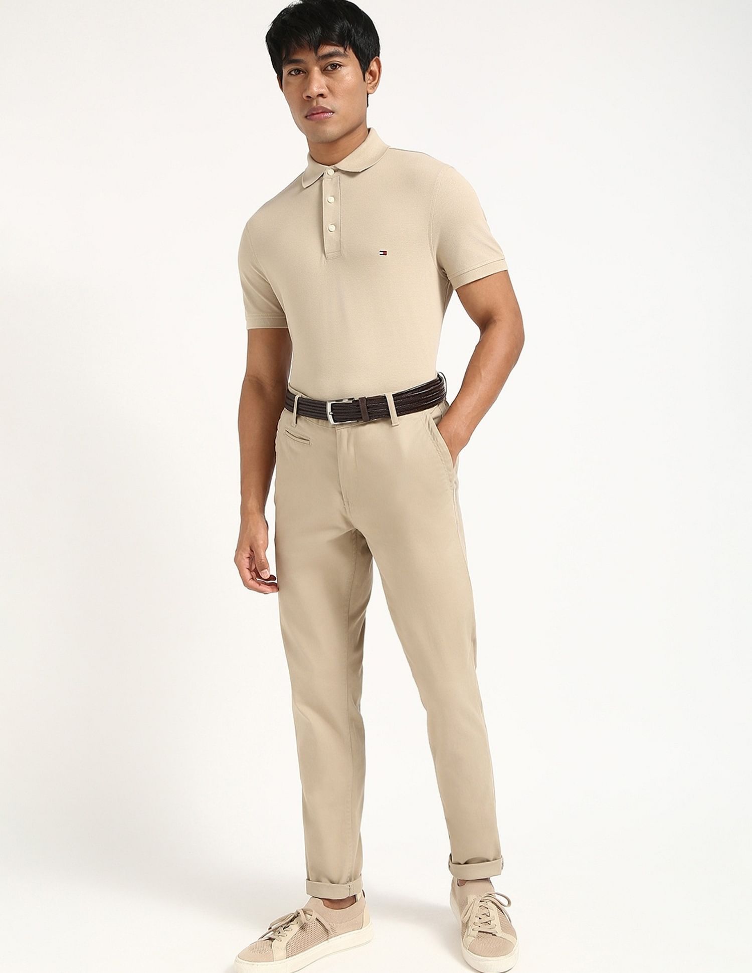 Tommy Hilfiger Solid Slim-Fit Cotton Polo Shirt