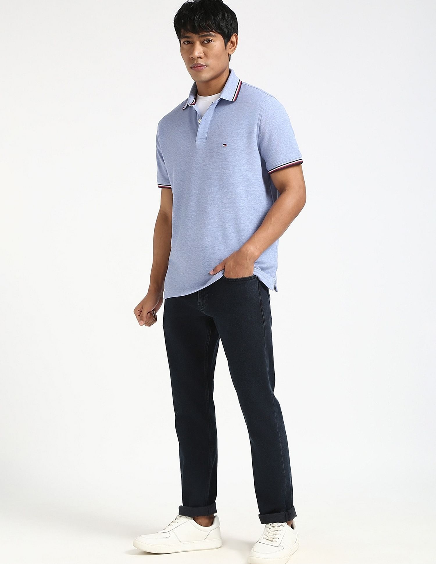 Tommy Hilfiger Solid Regular-Fit Cotton Polo Shirt