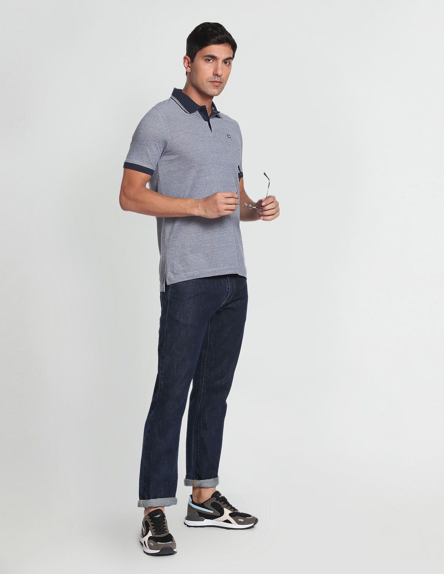 Arrow Sports Two Tone Pique Polo Shirt