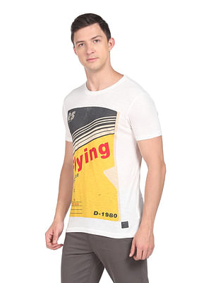 Buy Flying Machine Graphic Print Cotton T-Shirt - NNNOW.com