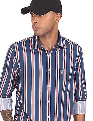 U S Polo Assn Tailored Regular Fit Striped Casual Shirt