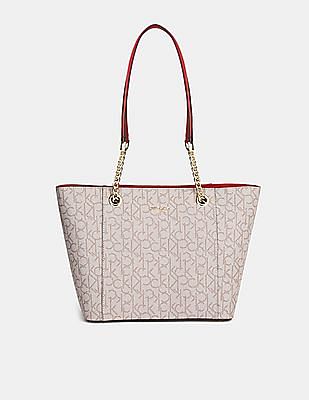 Buy Calvin Klein Women Beige Monogram Hailey Tote Bag - NNNOW.com