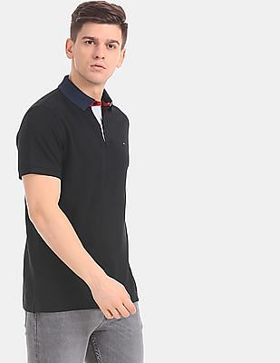 tommy hilfiger black collar shirts