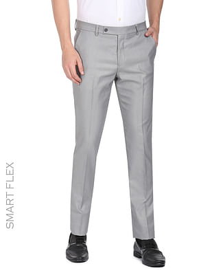 Buy Men Olive Green Tailored Regular Fit Solid Formal Trousers online   Looksgudin