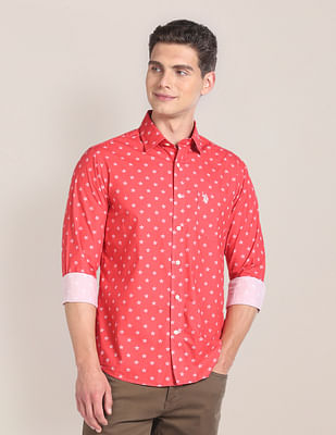 U S Polo Assn Printed Tailored Fit Shirt