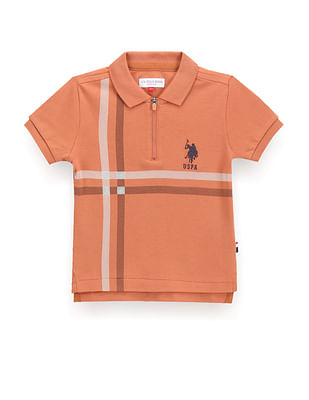 U S Polo Assn Kids Boys Zipper Polo Shirt