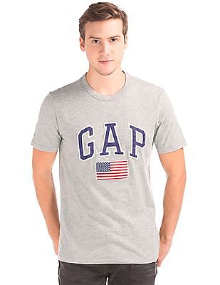 Buy Men Appliqued Front Heathered T Shirt Online At Nnnow Com