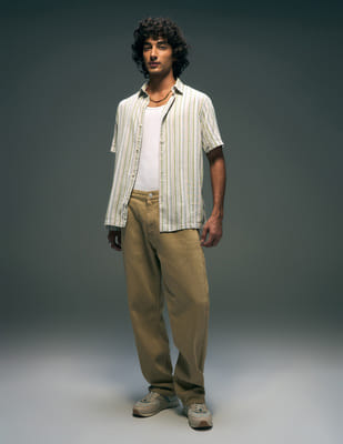 Buy Flying Machine Vertical Striped Regular Fit Cotton Shirt