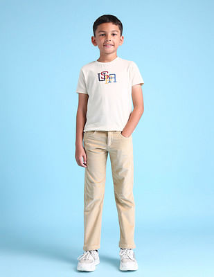 U S Polo Assn Kids Boys Corduroy Slim Fit Trousers