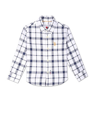 U S Polo Assn Kids Boys Outdoor Check Twill Shirt