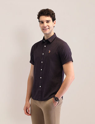 U S Polo Assn Solid Cotton Shirt