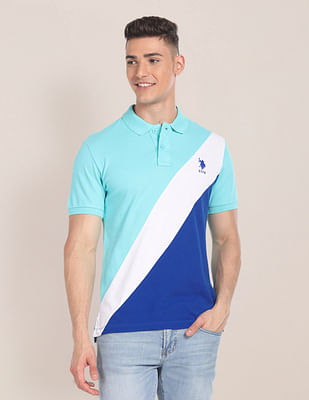 U S Polo Assn Colour Block Cotton Polo Shirt