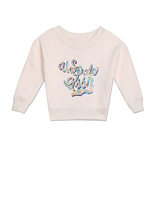 U S Polo Assn Kids Embellished Crew Neck Sweatshirt