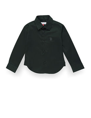 U S Polo Assn Kids Boys Solid Sateen Shirt